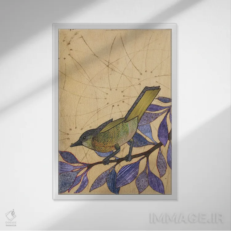 تابلو دکوراتیو دشت سبز اثر کارن سیکیه - نمای قابدار سفید