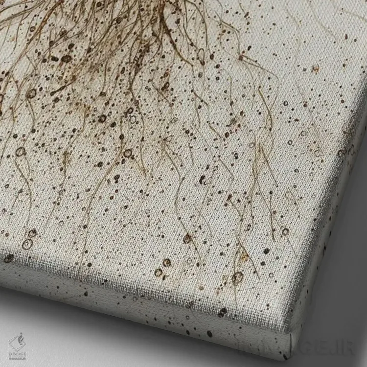 تابلو دکوراتیو ریشه کن شده I اثر کارن سیکیه - نمای نزدیک بافت بوم