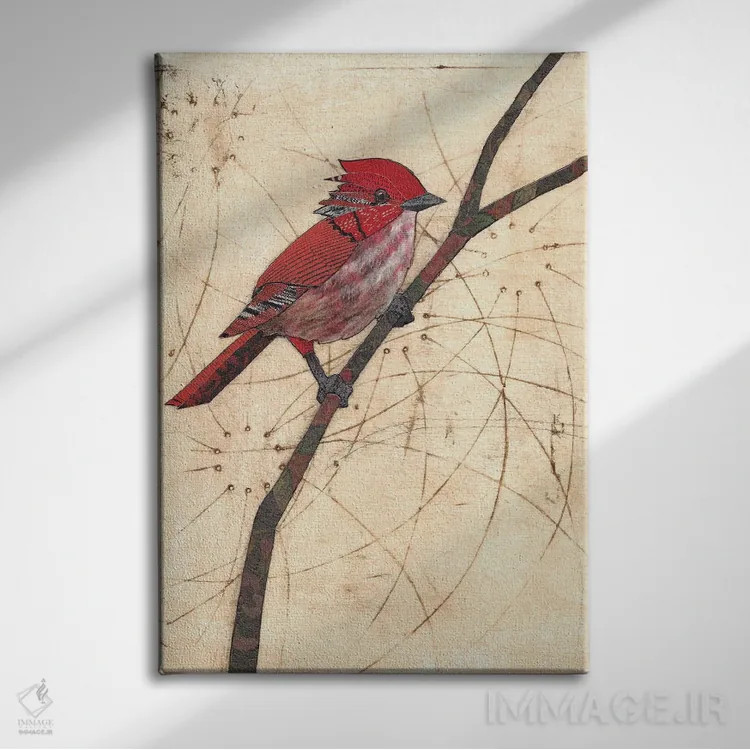 تابلو دکوراتیو اسکارلت اثر کارن سیکیه - نمای روبهرو روی دیوار