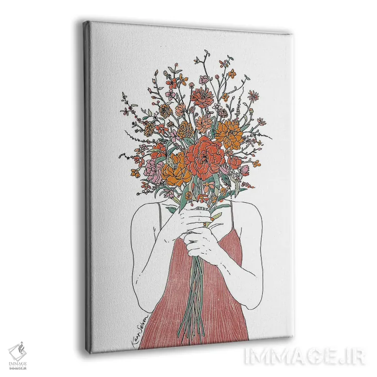 تابلو دکوراتیو چهره گلی اثر کاری سلون - نمای پرسپکتیو محصول