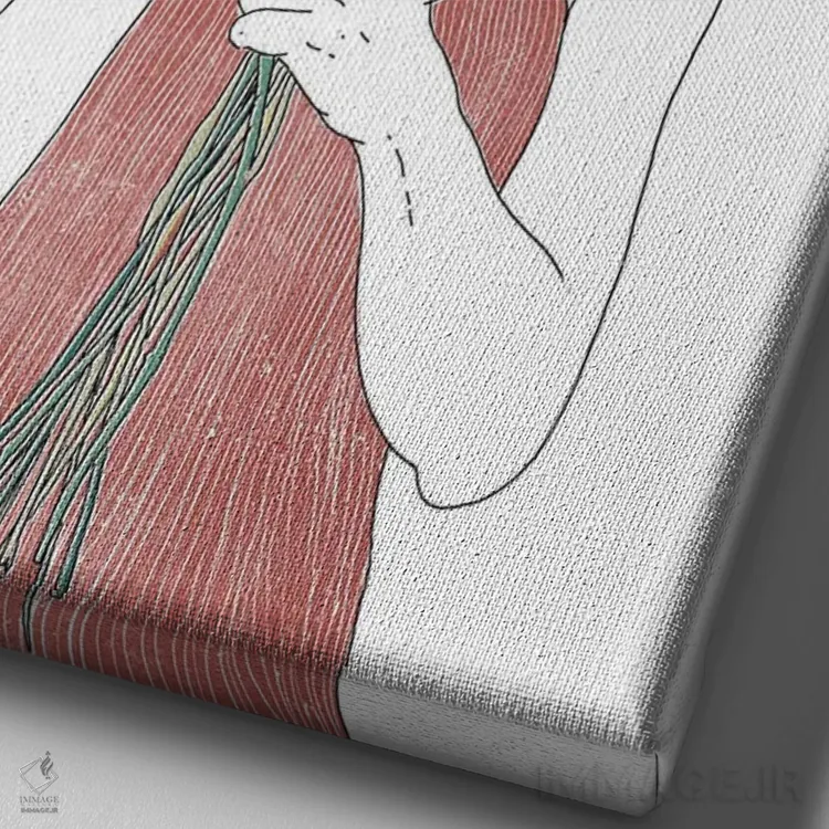 تابلو دکوراتیو چهره گلی اثر کاری سلون - نمای نزدیک بافت بوم