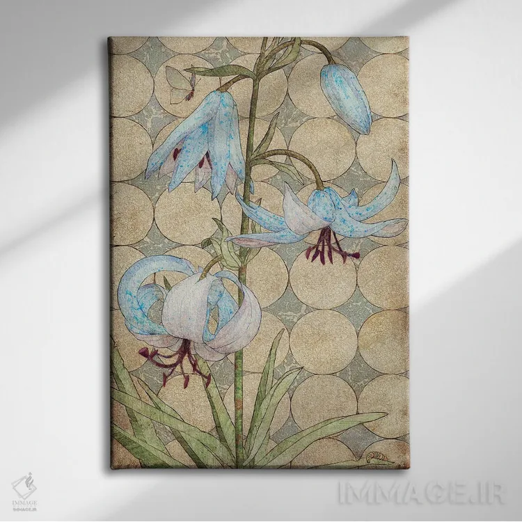 تابلو دکوراتیو سوسن ببری اثر کارن سیکیه - نمای روبهرو روی دیوار