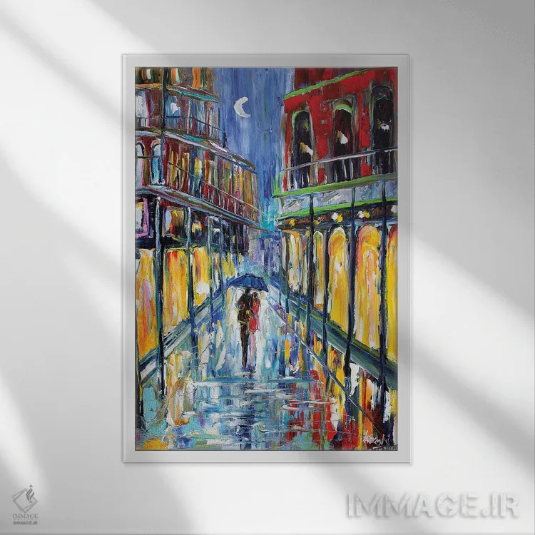 تابلو دکوراتیو ماه نیواورلئان اثر کارن تارلتون - نمای قابدار سفید