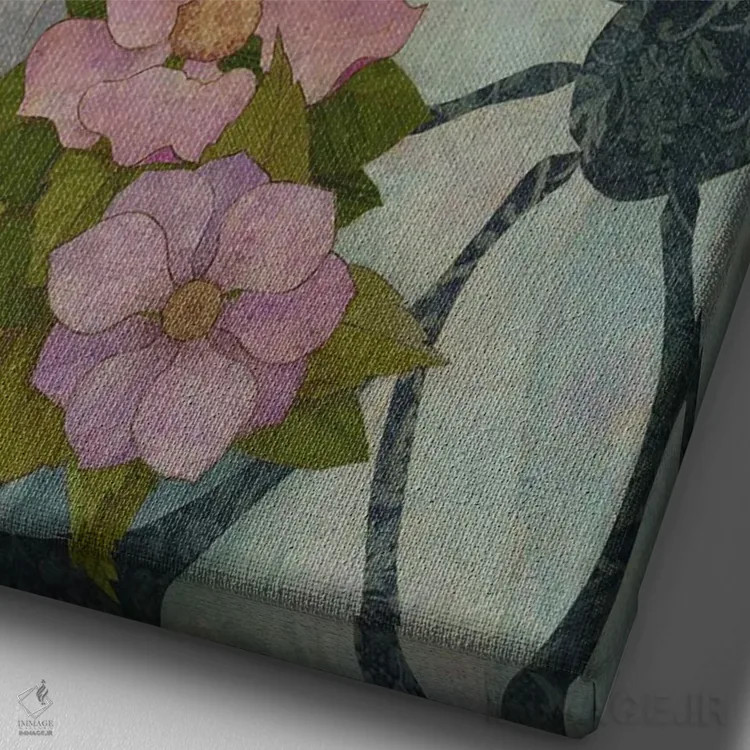 تابلو دکوراتیو مهمانی باغ اثر کارن سیکیه - نمای نزدیک بافت بوم