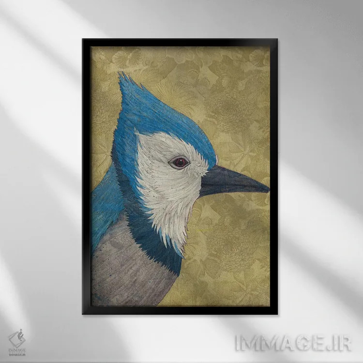 تابلو دکوراتیو جین آبی اثر کارن سیکیه - نمای قابدار مشکی