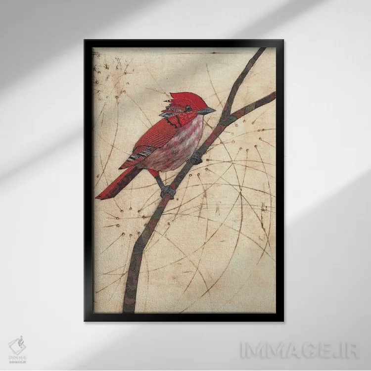 تابلو دکوراتیو اسکارلت اثر کارن سیکیه - نمای قابدار مشکی