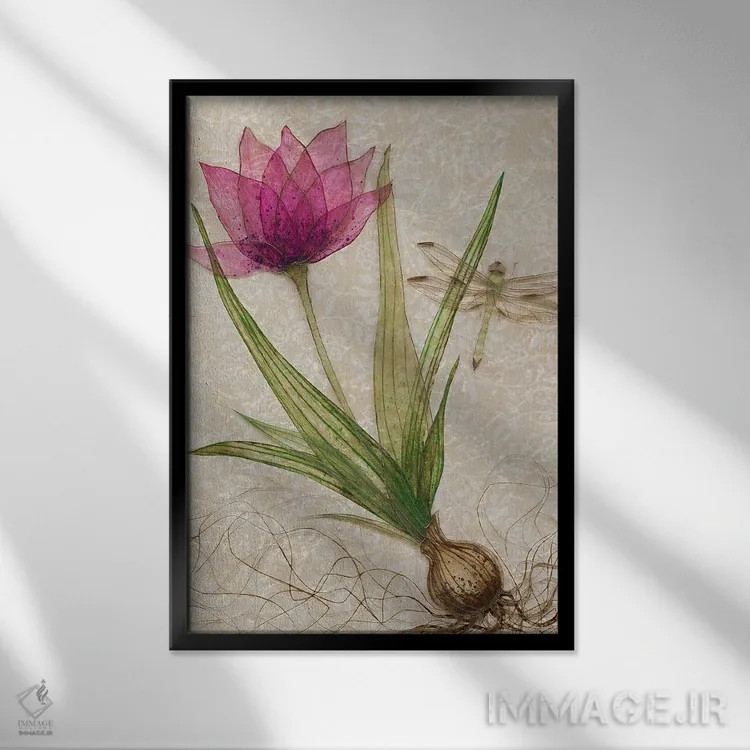 تابلو دکوراتیو ریشه کن شده III اثر کارن سیکیه - نمای قابدار مشکی