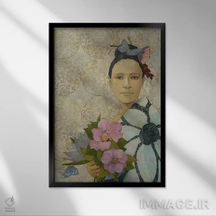 تابلو دکوراتیو مهمانی باغ اثر کارن سیکیه - نمای قابدار مشکی