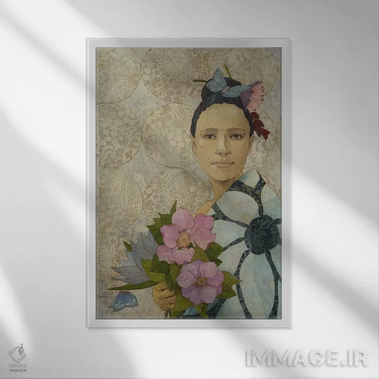 تابلو دکوراتیو مهمانی باغ اثر کارن سیکیه - نمای قابدار سفید