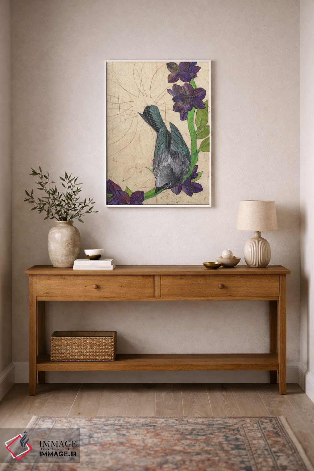 تابلو دکوراتیو پرنده سیاه اثر کارن سیکیه - D1W