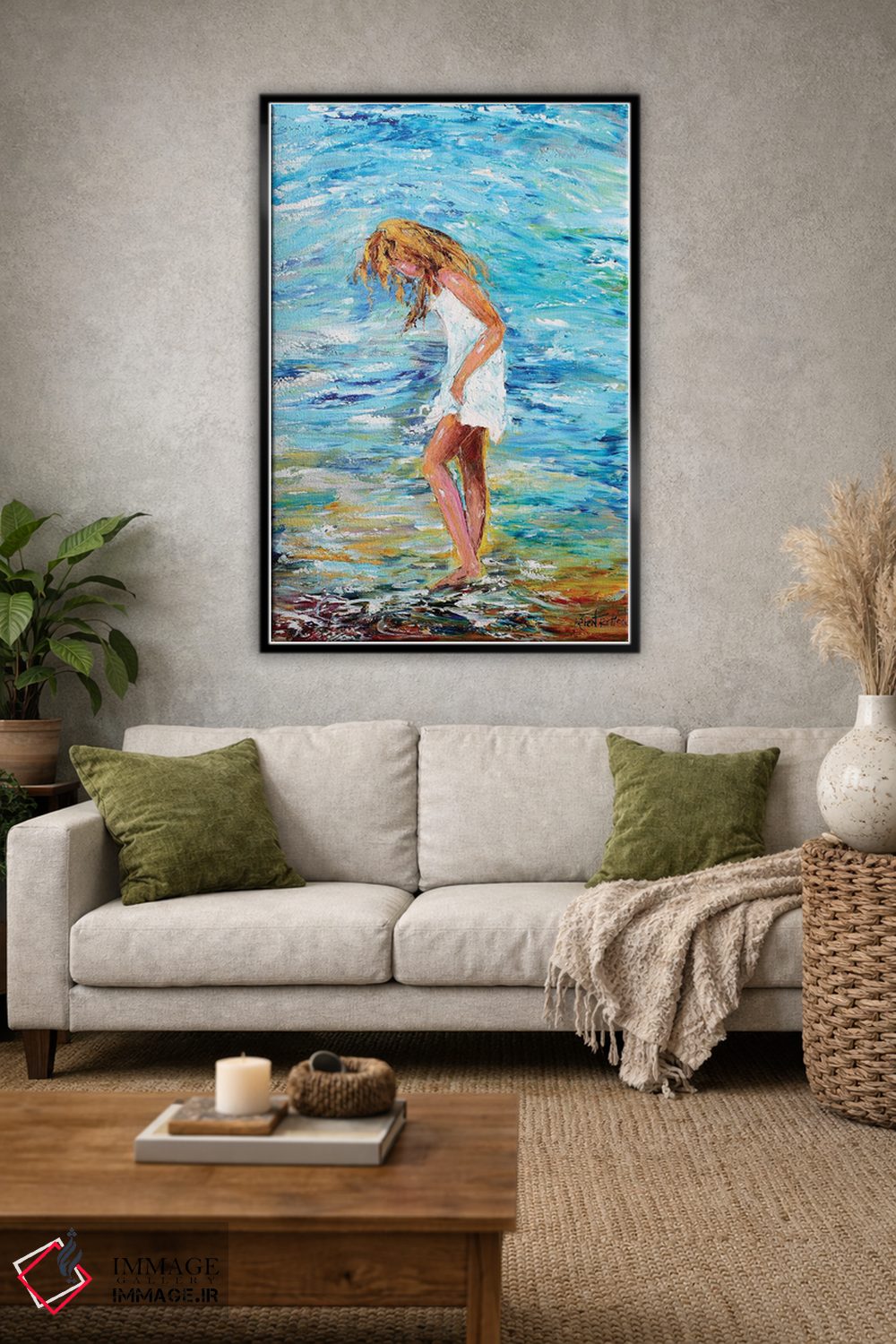 تابلو دکوراتیو دختر در ساحل اثر کارن تارلتون - D1B