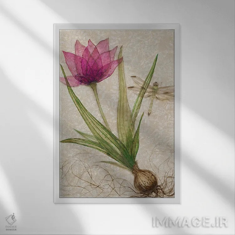 تابلو دکوراتیو ریشه کن شده III اثر کارن سیکیه - نمای قابدار سفید