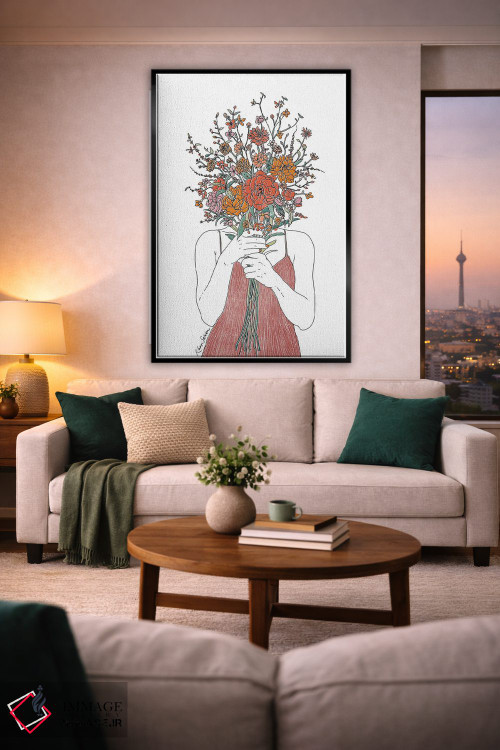 تابلو دکوراتیو چهره گلی اثر کاری سلون - D2B