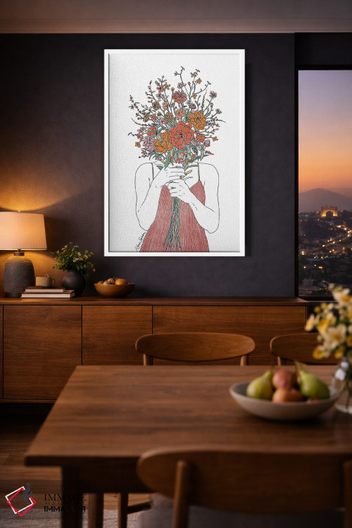 تابلو دکوراتیو چهره گلی اثر کاری سلون - D3W