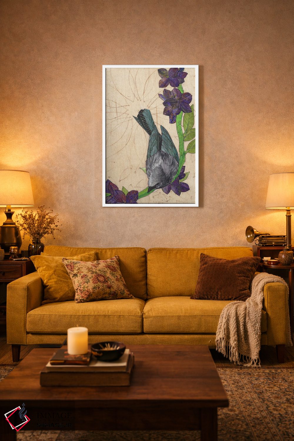 تابلو دکوراتیو پرنده سیاه اثر کارن سیکیه - D3W