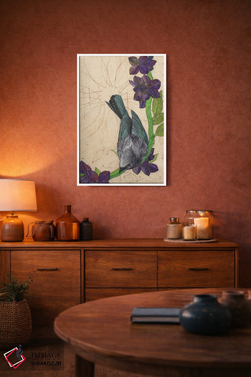 تابلو دکوراتیو پرنده سیاه اثر کارن سیکیه - D4W