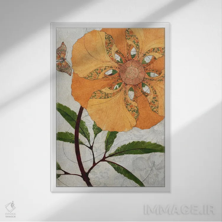 تابلو دکوراتیو آفتابگردان اثر کارن سیکیه - نمای قابدار سفید