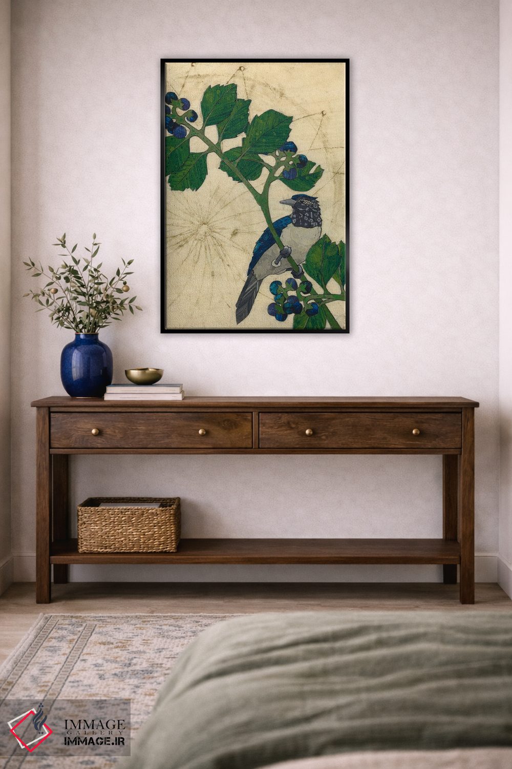 تابلو دکوراتیو پرنده پاییزی اثر کارن سیکیه - D4B