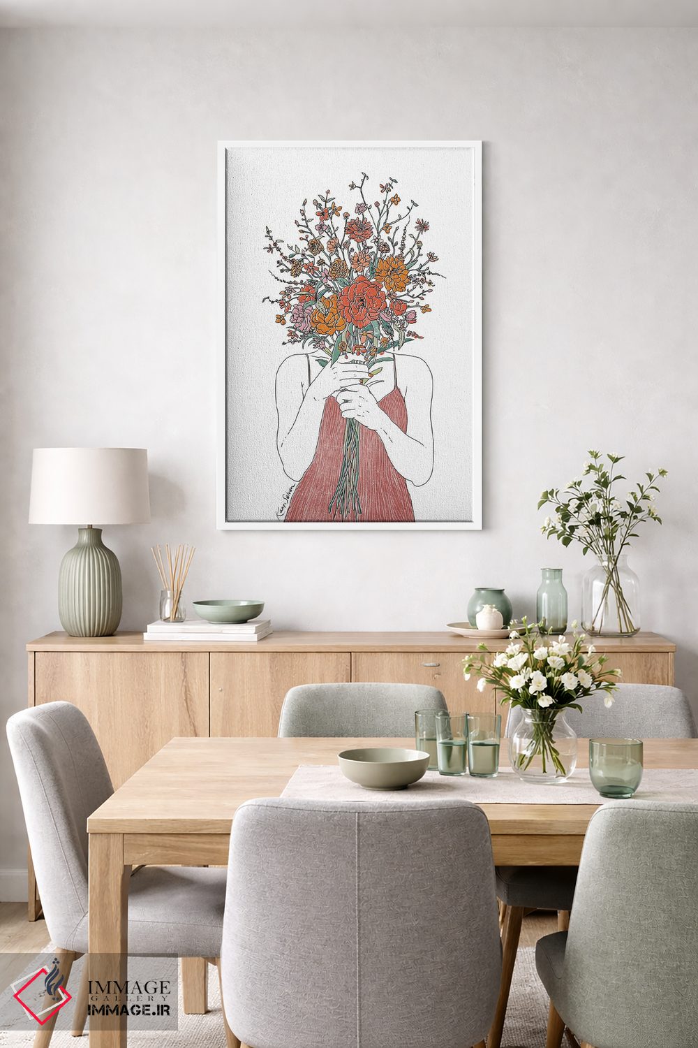 تابلو دکوراتیو چهره گلی اثر کاری سلون - D5W