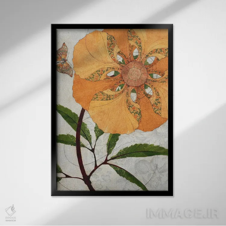 تابلو دکوراتیو آفتابگردان اثر کارن سیکیه - نمای قابدار مشکی