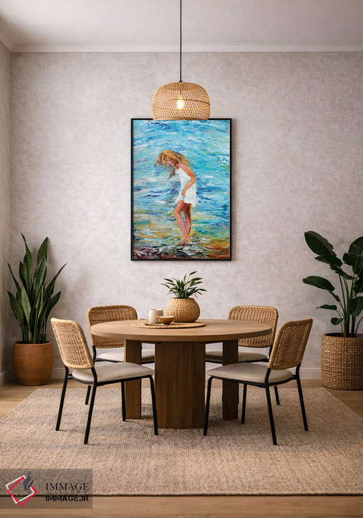 تابلو دکوراتیو دختر در ساحل اثر کارن تارلتون - D5B