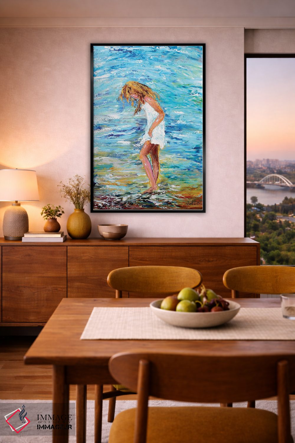 تابلو دکوراتیو دختر در ساحل اثر کارن تارلتون - D6B