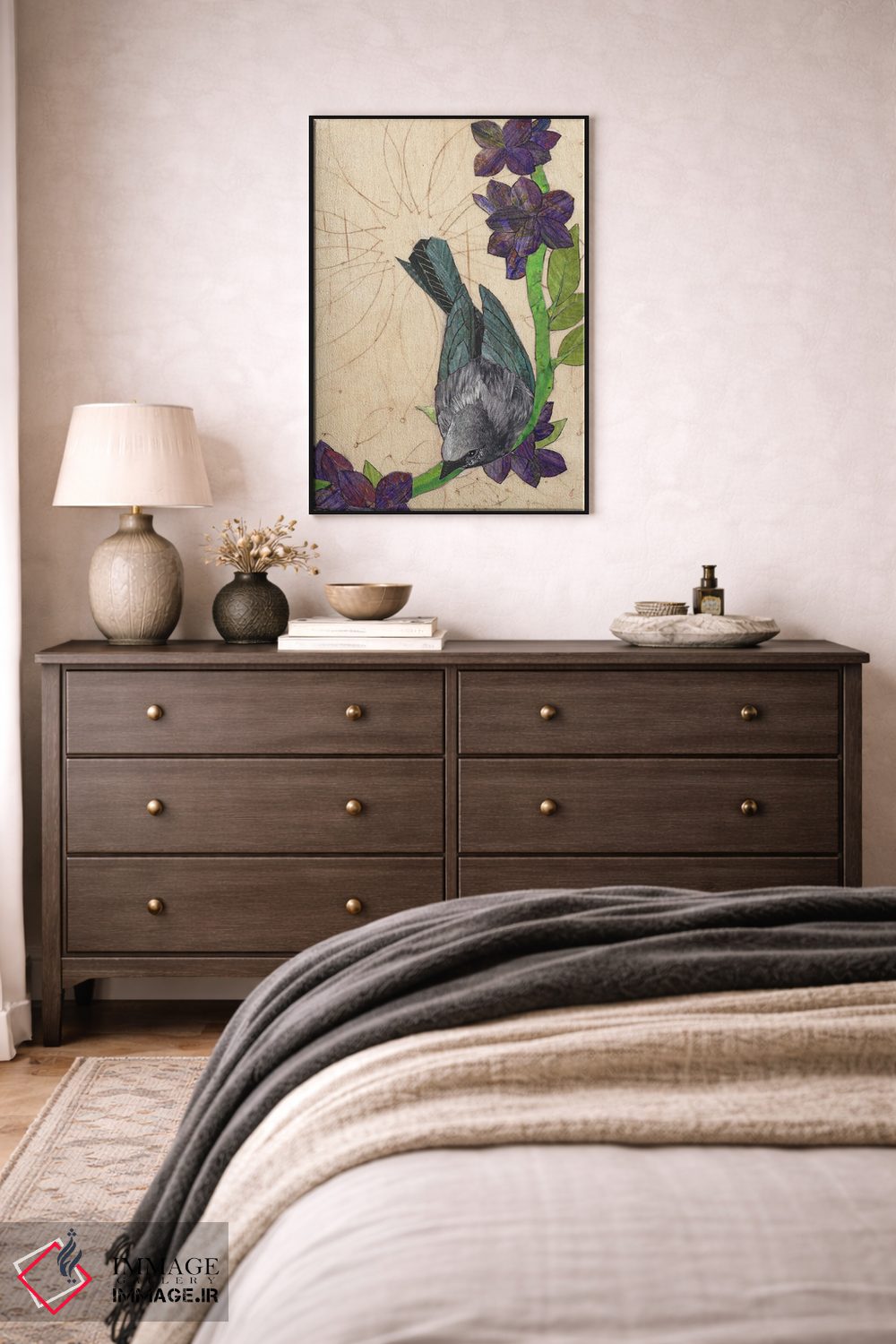 تابلو دکوراتیو پرنده سیاه اثر کارن سیکیه - D5B