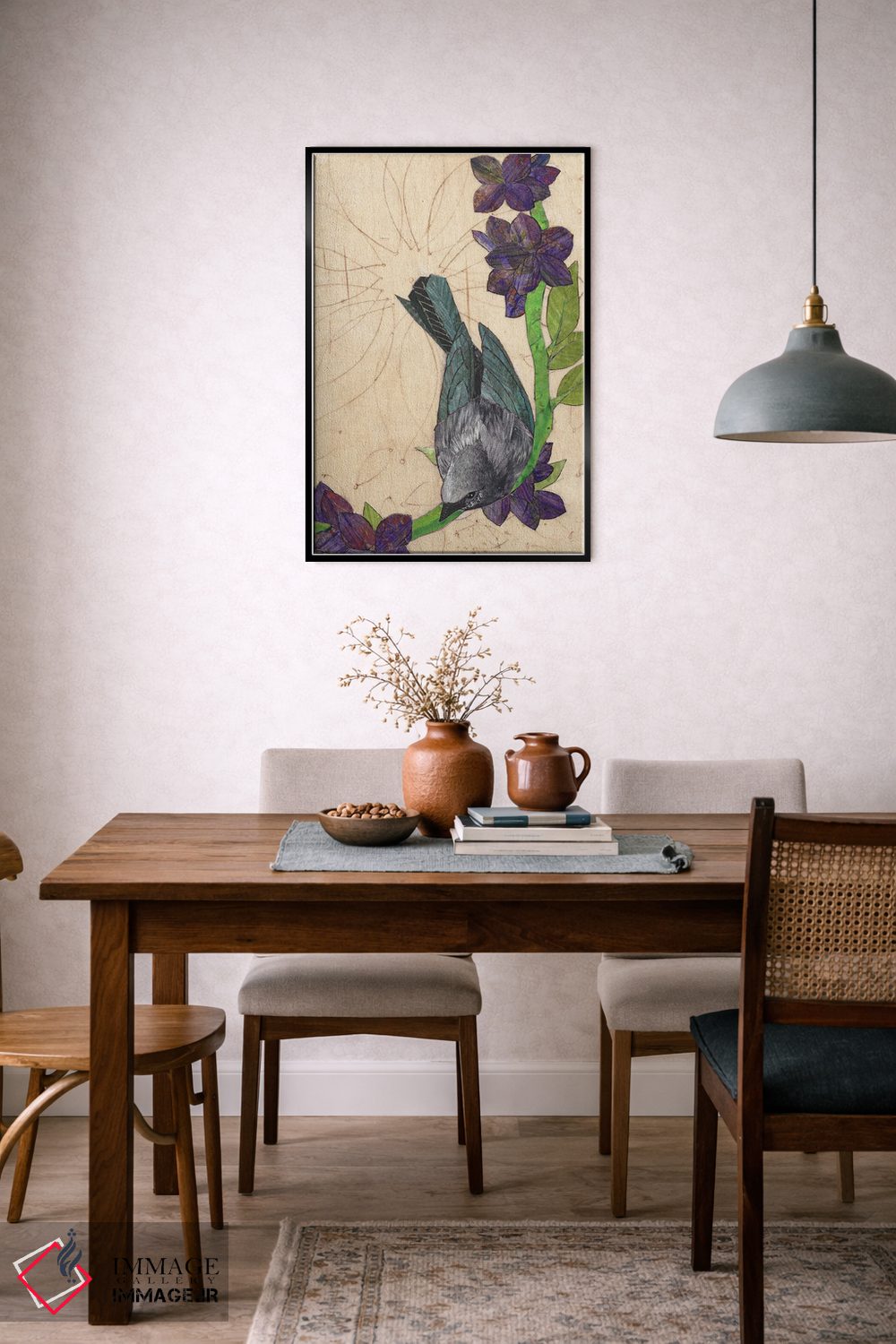 تابلو دکوراتیو پرنده سیاه اثر کارن سیکیه - D6B