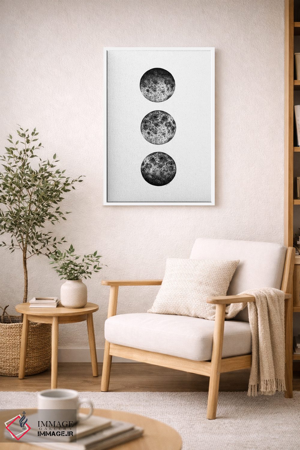 تابلو دکوراتیو سه فاز ماه اثر کاری سلون - D4W