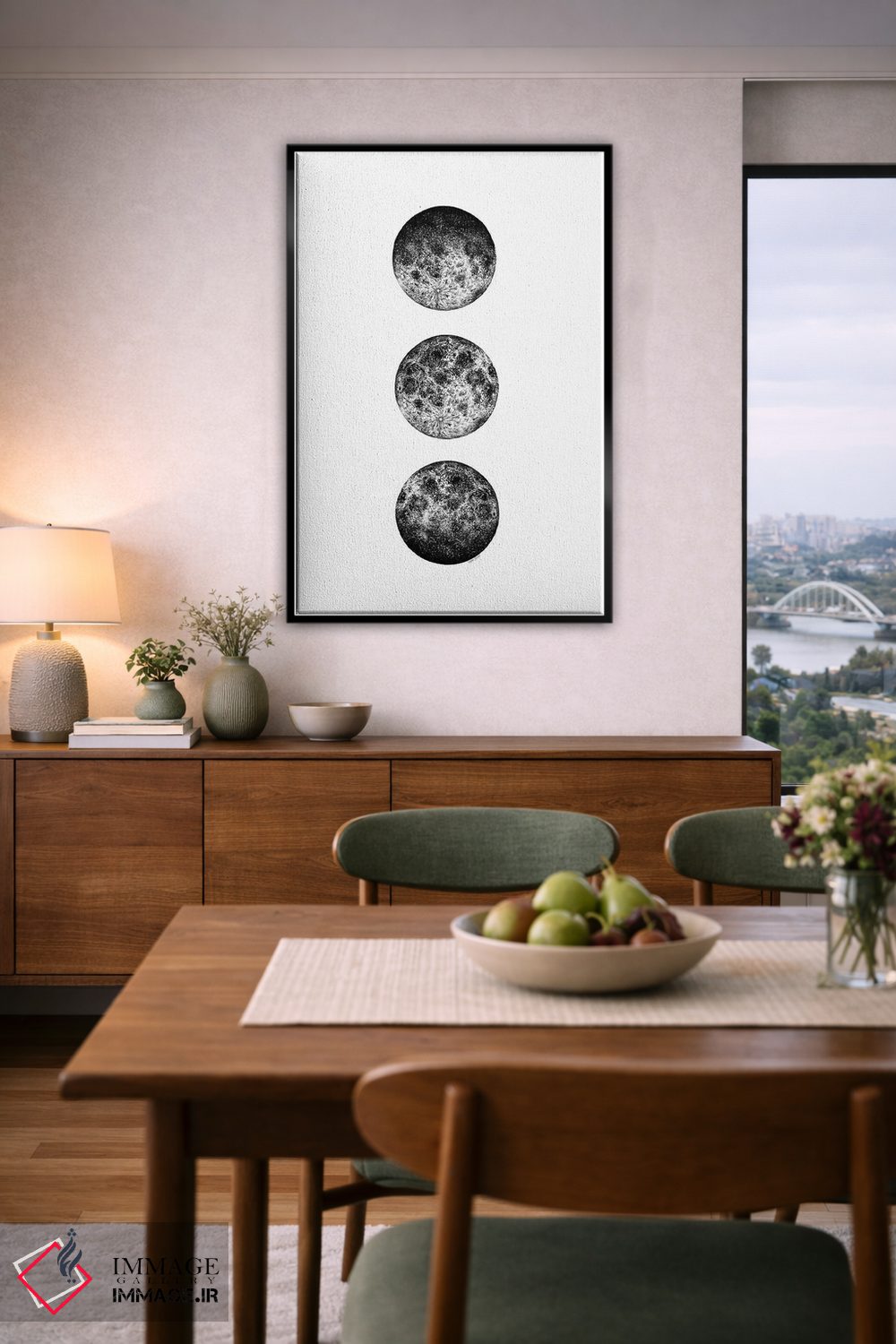 تابلو دکوراتیو سه فاز ماه اثر کاری سلون - D5B