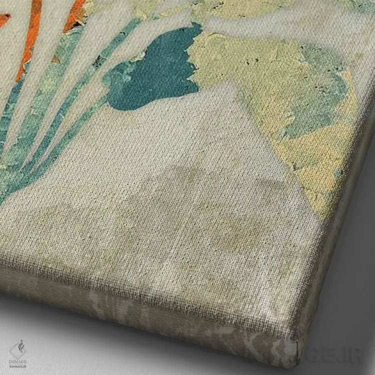 تابلو انتزاعی آرام I اثر کارن اسمیت - نمای نزدیک بافت بوم