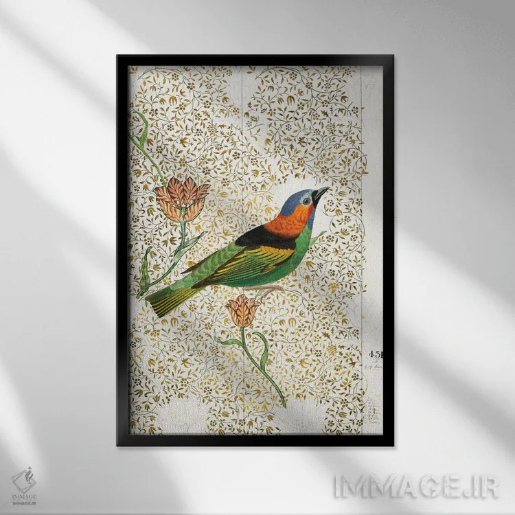 تابلو دکوراتیو پرنده سرا II اثر کارن اسمیت - نمای قابدار مشکی