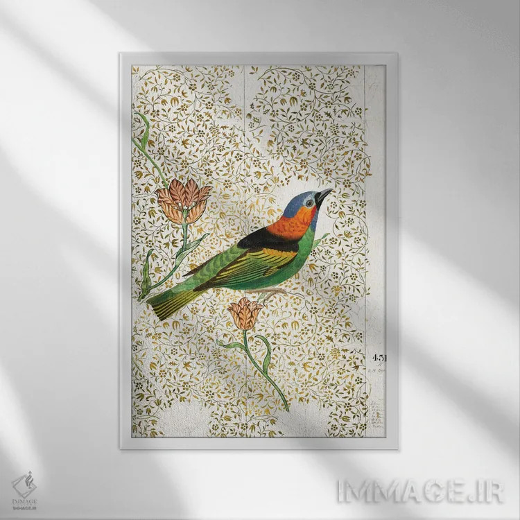 تابلو دکوراتیو پرنده سرا II اثر کارن اسمیت - نمای قابدار سفید