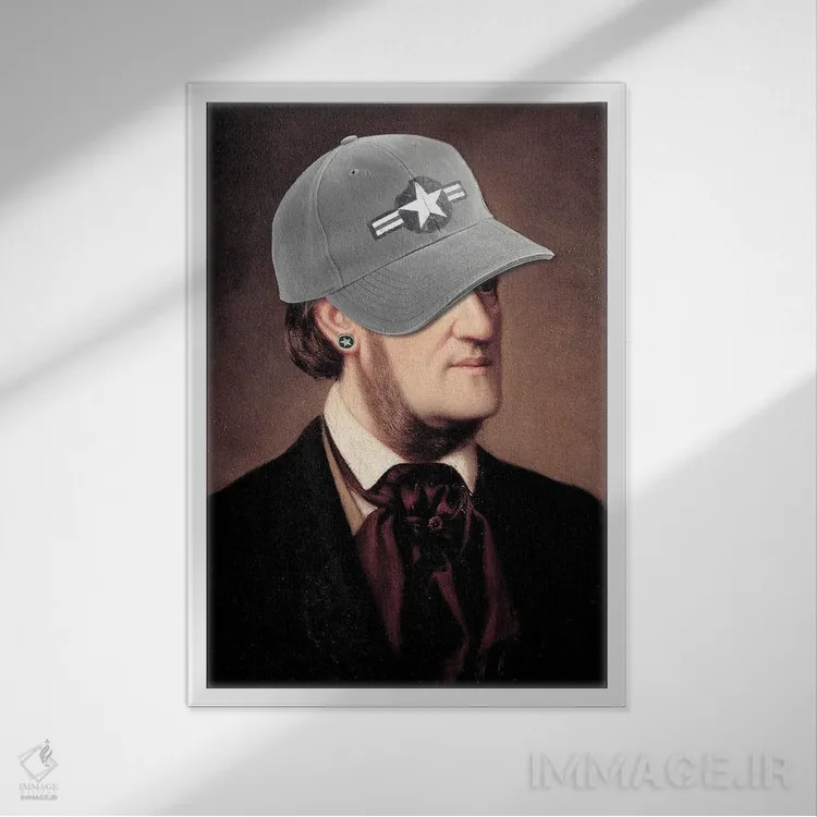 تابلو مدرن استاد آقا اثر کارن اسمیت - نمای قابدار سفید