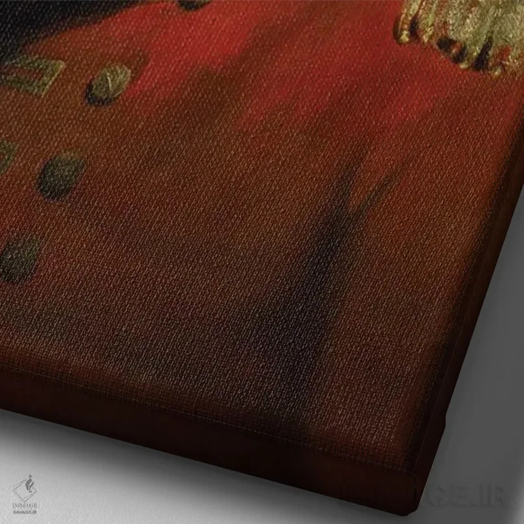 تابلو مدرن مرد بلوز I اثر کارن اسمیت - نمای نزدیک بافت بوم