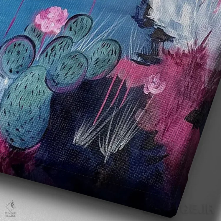 تابلو دکوراتیو منظره خیلی بزرگ در ساعت ۷:۱۹ عصر اثر کسنیا رای - نمای نزدیک بافت بوم