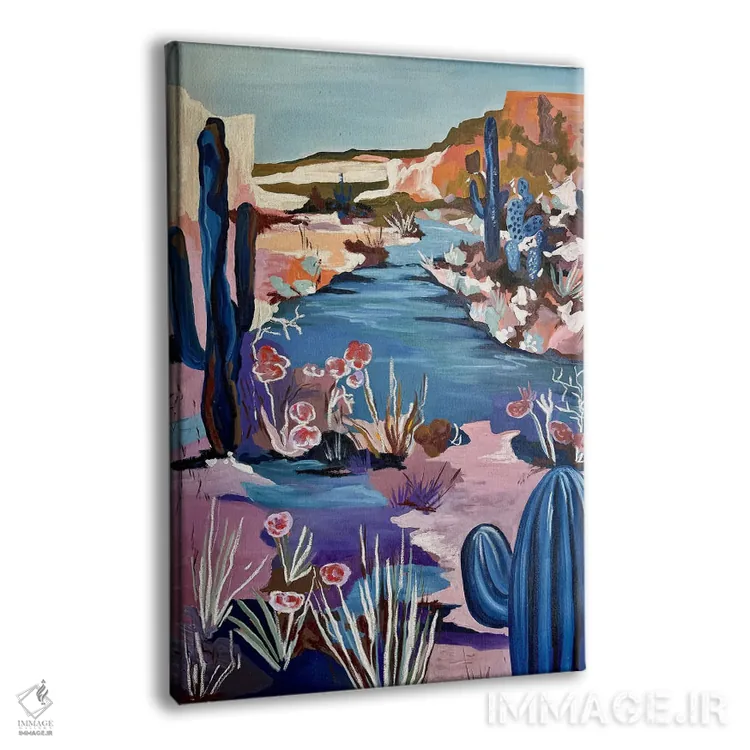 تابلو دکوراتیو منظره کاکتوس اثر کسنیا رای - نمای پرسپکتیو محصول