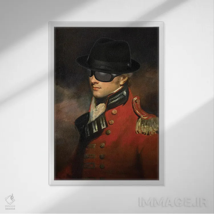 تابلو مدرن مرد بلوز I اثر کارن اسمیت - نمای قابدار سفید