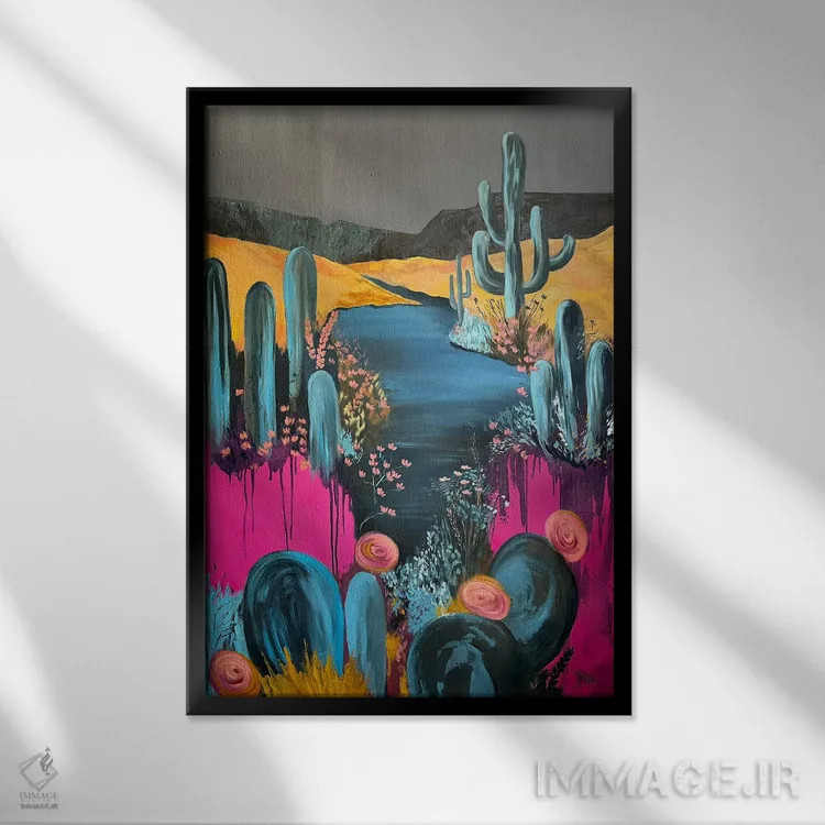 تابلو دکوراتیو منظره در ساعت ۷:۱۶ عصر اثر کسنیا رای - نمای قابدار مشکی