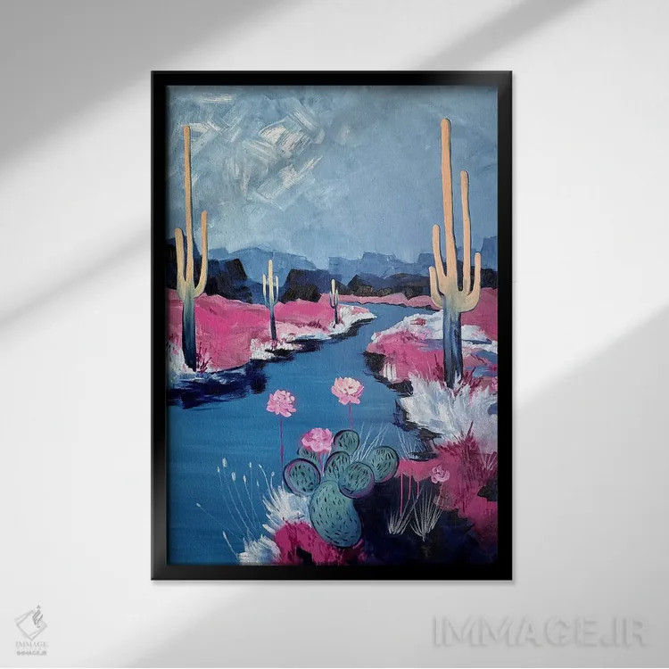 تابلو دکوراتیو منظره خیلی بزرگ در ساعت ۷:۱۹ عصر اثر کسنیا رای - نمای قابدار مشکی