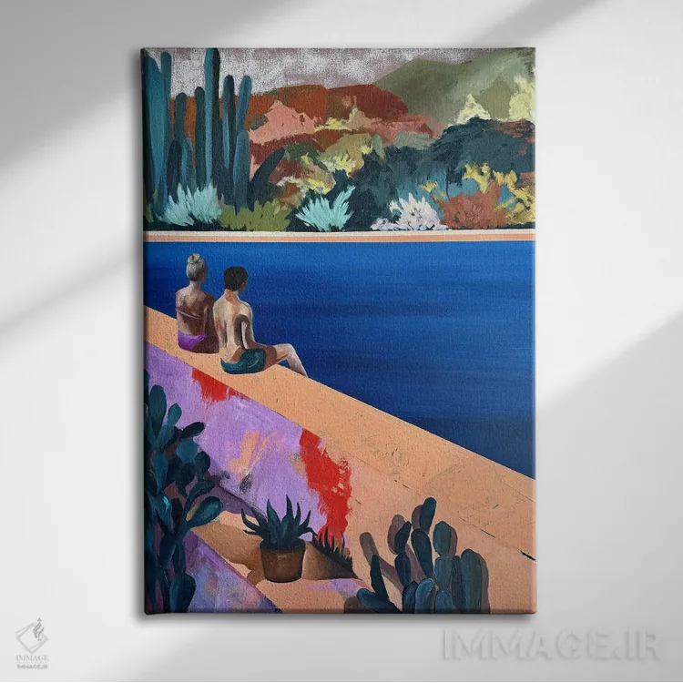 تابلو دکوراتیو منظره در ساعت ۶:۴۵ عصر اثر کسنیا رای - نمای روبهرو روی دیوار