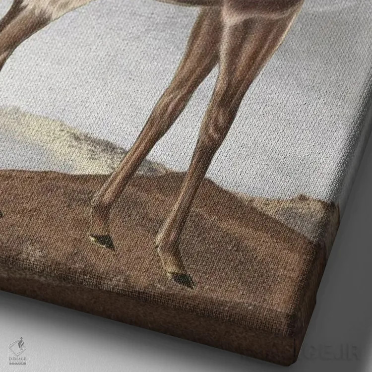 تابلو دکوراتیو گوزن ژست گرفته II اثر کارن اسمیت - نمای نزدیک بافت بوم