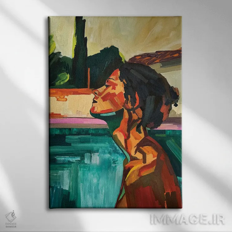 تابلو دکوراتیو نگاه در ساعت ۸:۱۸ شب اثر کسنیا رای - نمای روبهرو روی دیوار