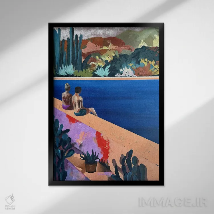 تابلو دکوراتیو منظره در ساعت ۶:۴۵ عصر اثر کسنیا رای - نمای قابدار مشکی