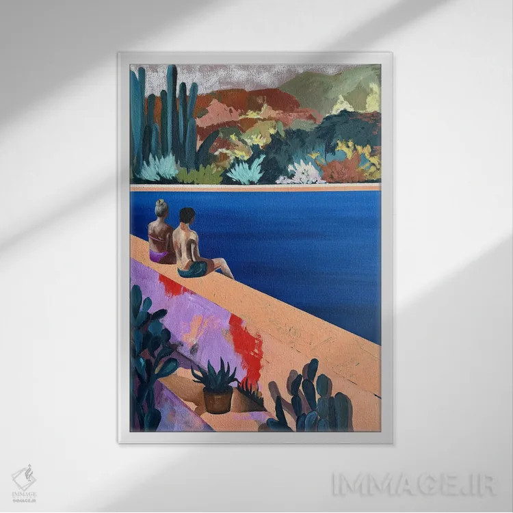 تابلو دکوراتیو منظره در ساعت ۶:۴۵ عصر اثر کسنیا رای - نمای قابدار سفید