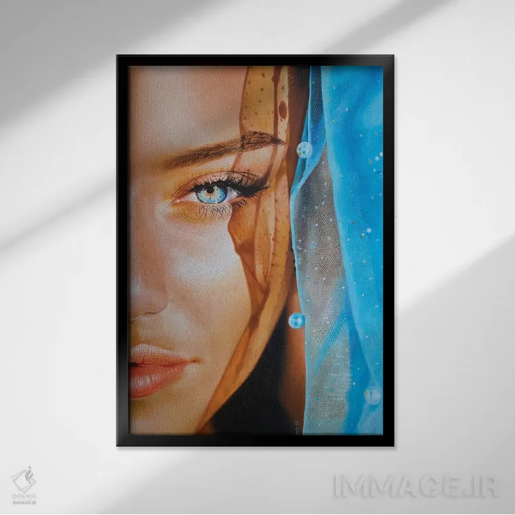 تابلو دکوراتیو تابش خورشید اثر کرستنی - نمای قابدار مشکی