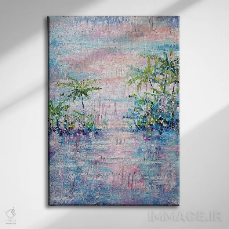 تابلو دکوراتیو غروب اثر کرستنی - نمای روبهرو روی دیوار