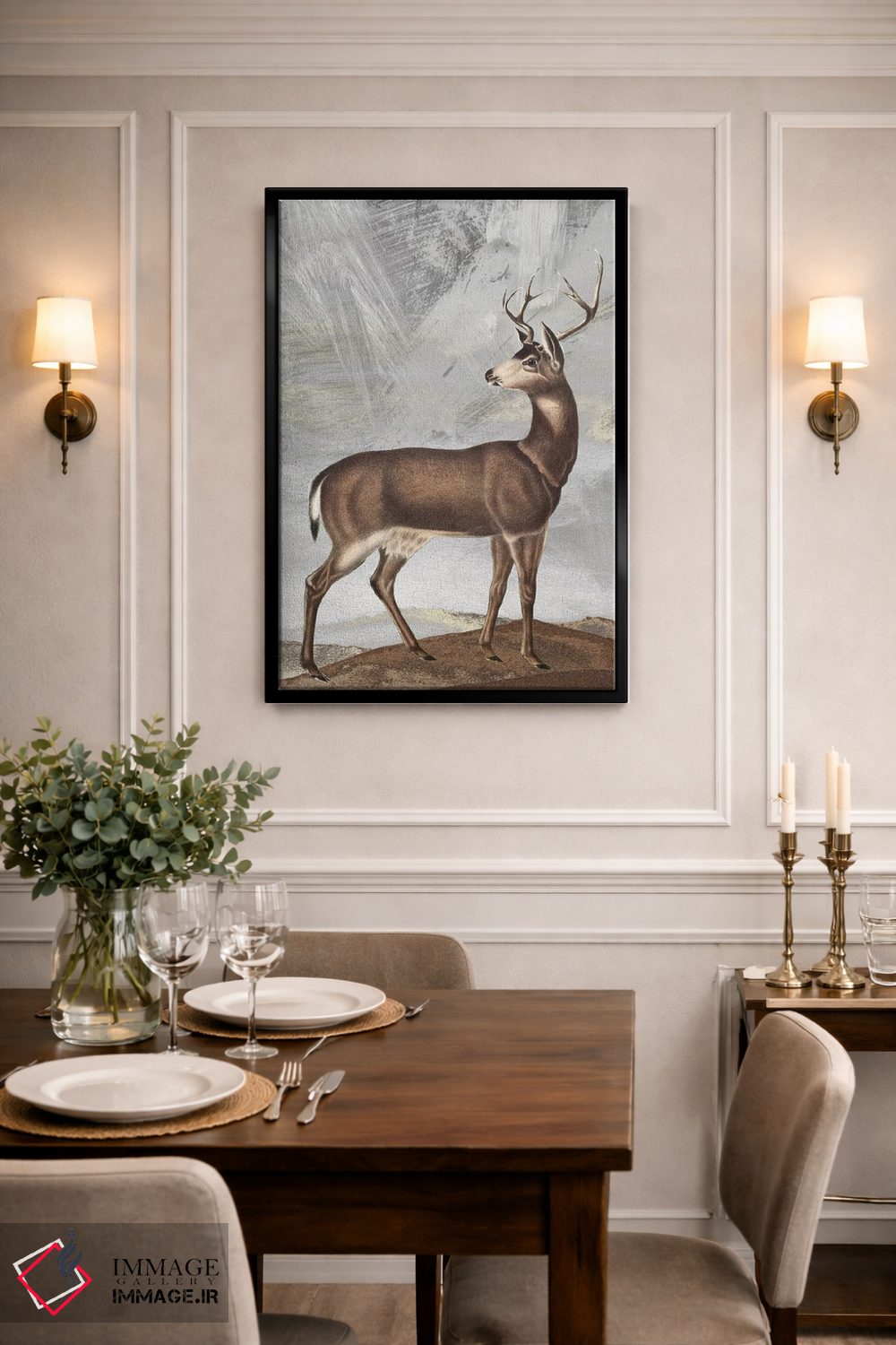 تابلو دکوراتیو گوزن ژست گرفته II اثر کارن اسمیت - D3B