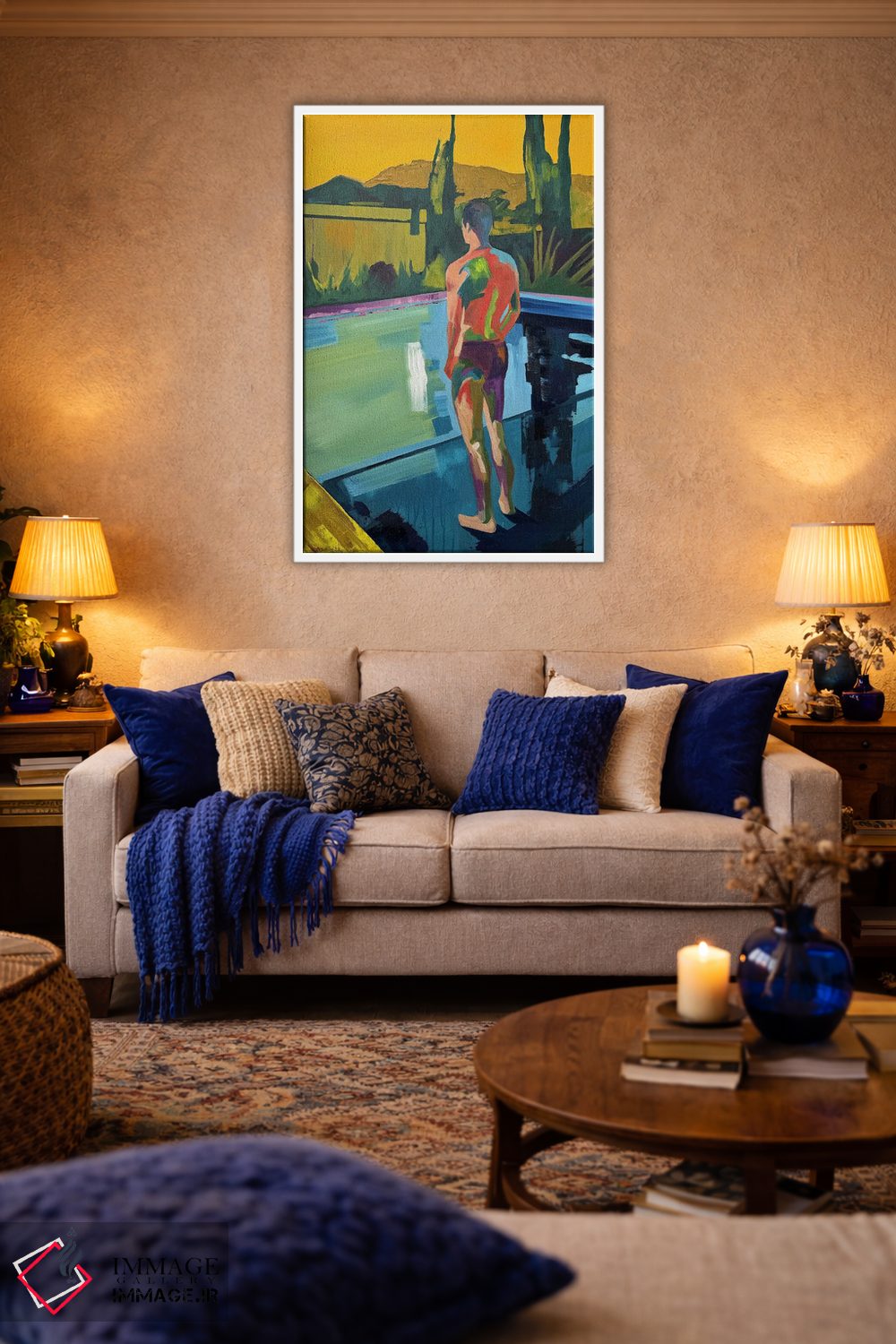 تابلو دکوراتیو استخر در ساعت ۳ بعدازظهر اثر کسنیا رای - D3W
