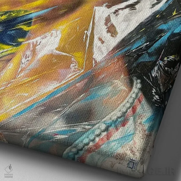 تابلو دکوراتیو امید اثر کرستنی - نمای نزدیک بافت بوم